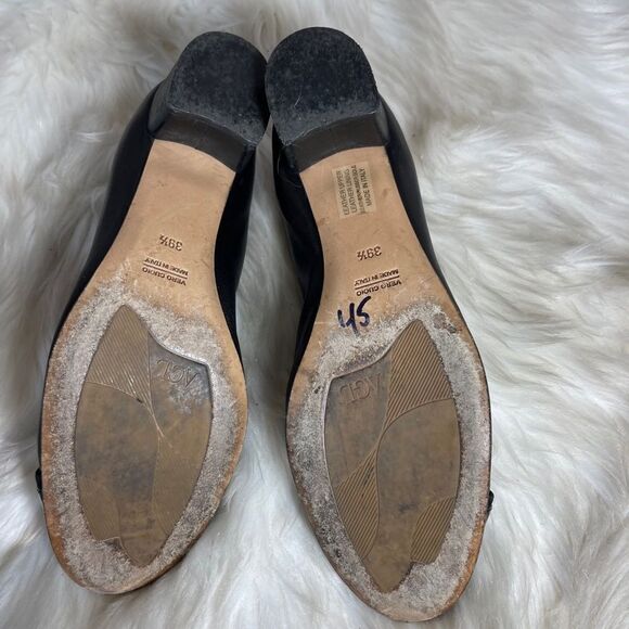 AGL Attilio Giusti Leombruni Black Leather Cap Toe Heels Sz 39.5/7.5 - Picture 5 of 8